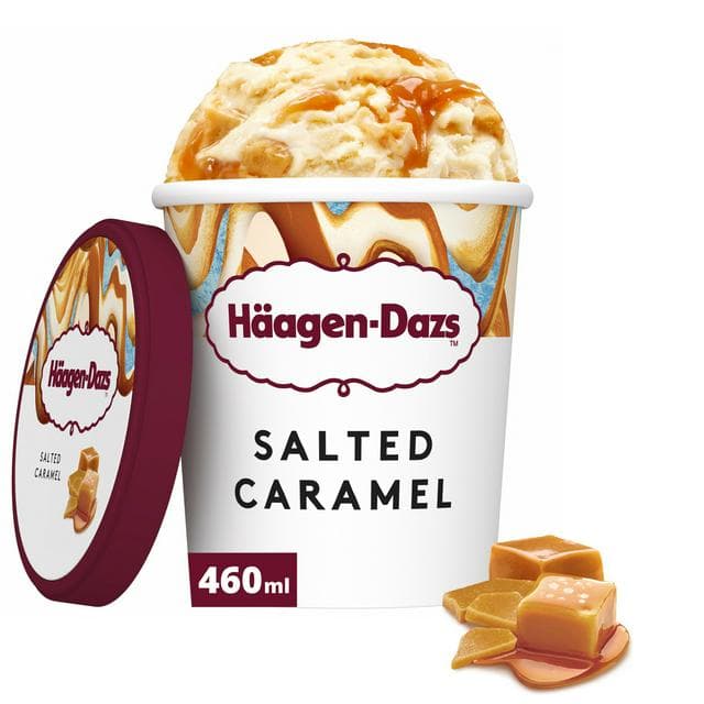 Haagen-Dazs Salted Caramel Ice Cream Frozen Dessert Tub 460ml - gallery image 1