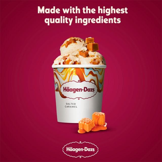 Haagen-Dazs Salted Caramel Ice Cream Frozen Dessert Tub 460ml - gallery image 2