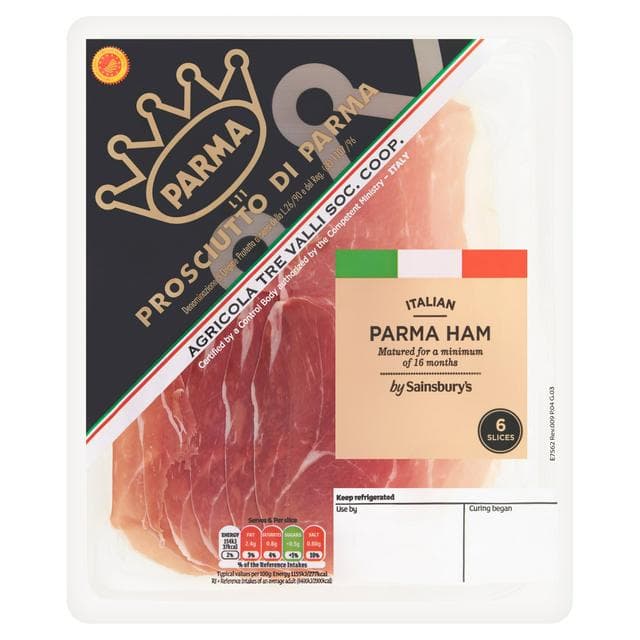 Sainsbury's Italian Parma Ham Slices x6 80g - gallery image 1