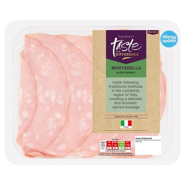 Sainsbury's Mortadella Slow Cooked, Taste the Difference 130g - gallery image 1