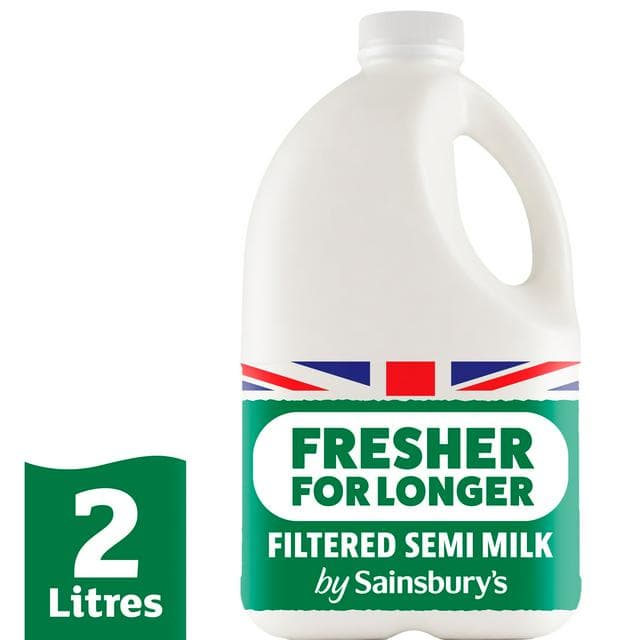 Sainsbury's 2L Fresher for Longer Filtered Semi-Skimmed Milk - gallery image 1