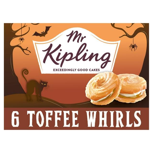 Mr Kipling 6 x Terrifying Toffee Viennese Whirls Halloween Cakes - gallery image 1