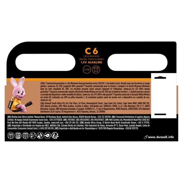 Duracell Pack of 6 Plus Alkaline C Batteries - gallery image 2