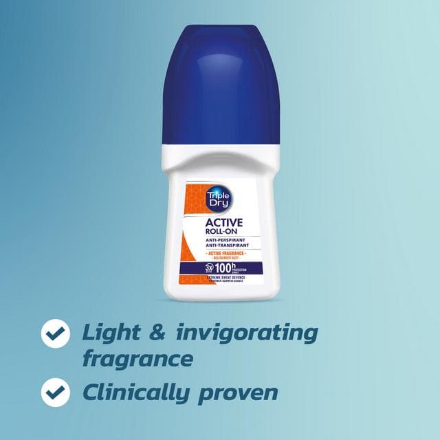 Triple Dry Roll On, Men Active 50ml - gallery image 5