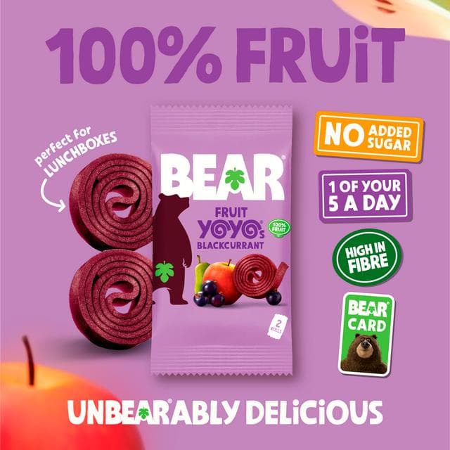 BEAR Fruit Yoyos Blackcurrant Multipack 5x20g - gallery image 3