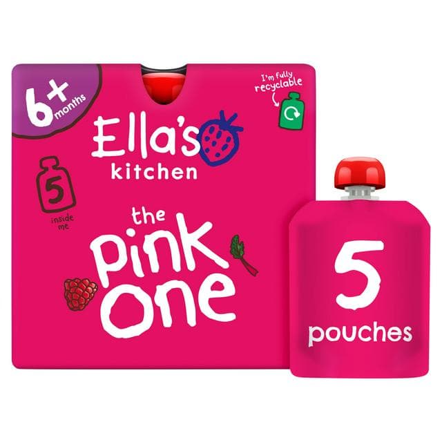Ella's Kitchen Organic the Pink One Smoothie Baby Food Pouch 6+ Months 90g - gallery image 1