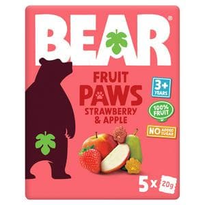 BEAR Paws Fruit Shapes Strawberry & Apple Multipack 5x20g