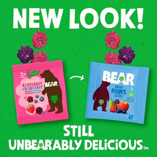 BEAR Paws Fruit Shapes Apple & Blackcurrant Multipack 5x20g - gallery image 2