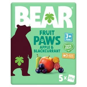 BEAR Paws Fruit Shapes Apple & Blackcurrant Multipack 5x20g