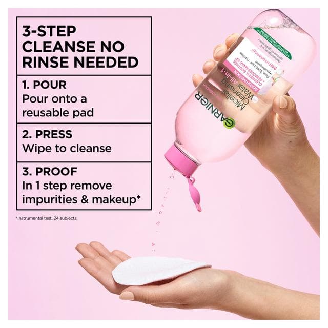 Garnier Micellar Water Facial Cleanser Makeup Remover For Sensitive Skin 400ml - gallery image 5
