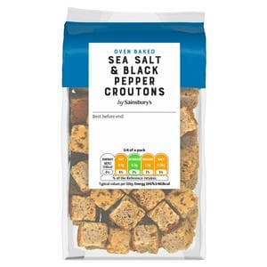 Sainsbury's Black Pepper & Sea Salt Croutons 100g