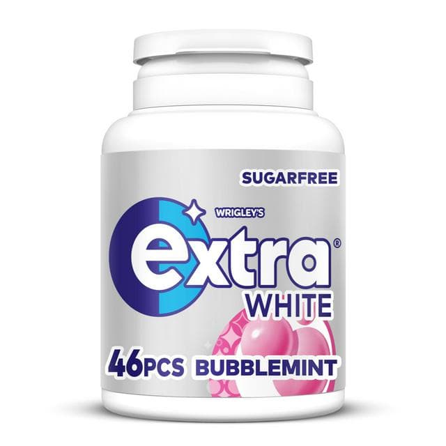 Extra White Bubblemint Sugarfree Chewing Gum Pieces Bottle x46 - gallery image 1