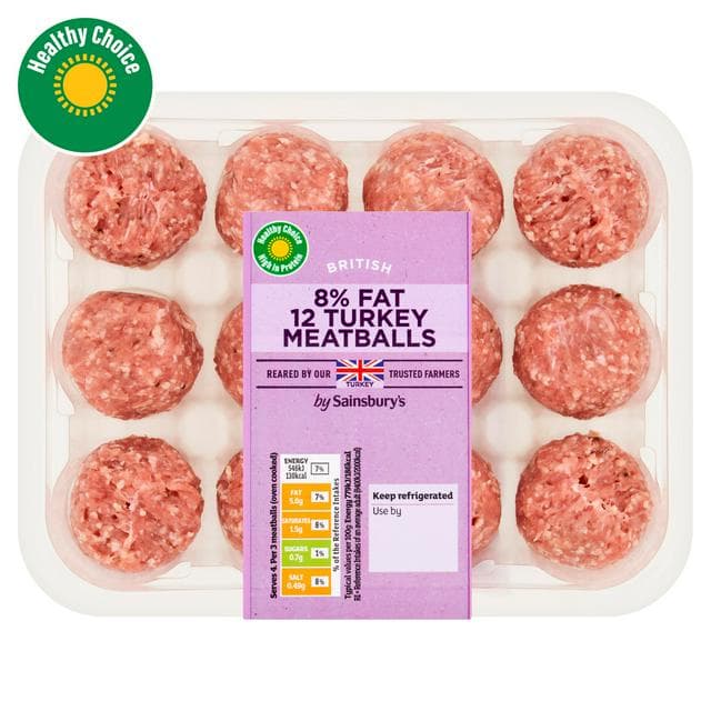 Sainsbury's Fresh British Turkey Meatballs x12 400g - gallery image 1