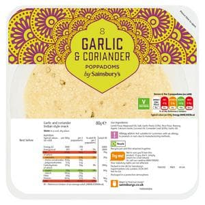 Sainsbury's Garlic & Coriander Poppadoms 80g
