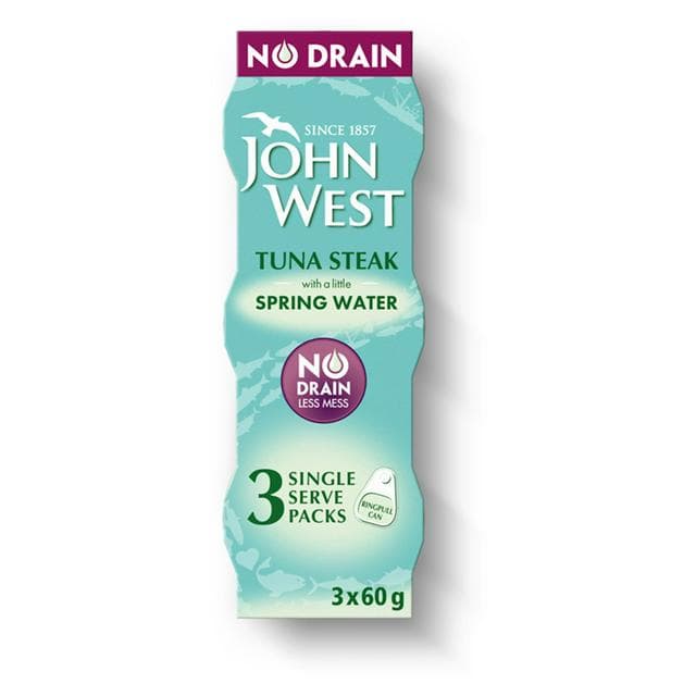 John West Tuna Steak with Spring Water 3x60g - gallery image 1