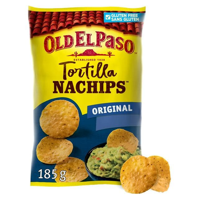 Old El Paso Mexican Gluten Free Crunchy Nacho Chips 185g - gallery image 1