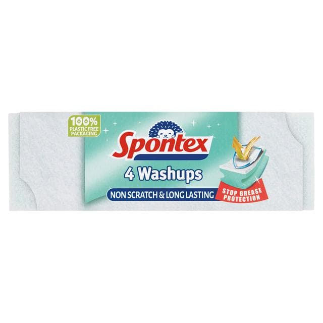 Spontex Washups Non Scratch Sponge Scourer x4 - gallery image 1