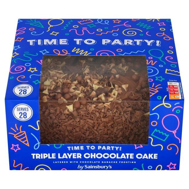 Sainsbury's 1.843 kg Time to Party Triple Layer Chocolate Cake - gallery image 1