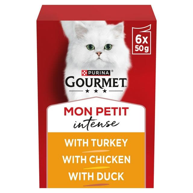 Gourmet Mon Petit Meaty Variety Duck, Chicken & Turkey Wet Cat Food 6 x 50g - gallery image 1