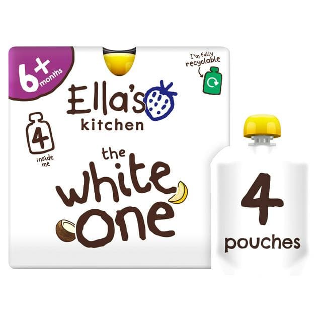 Ella's Kitchen Organic the White One Smoothie Multipack Baby Food Pouch 6+ Months 4x90g - gallery image 1