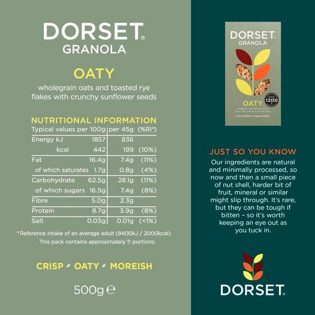 Dorset Cereals Oat Granola Breakfast Cereal 500g - gallery image 5