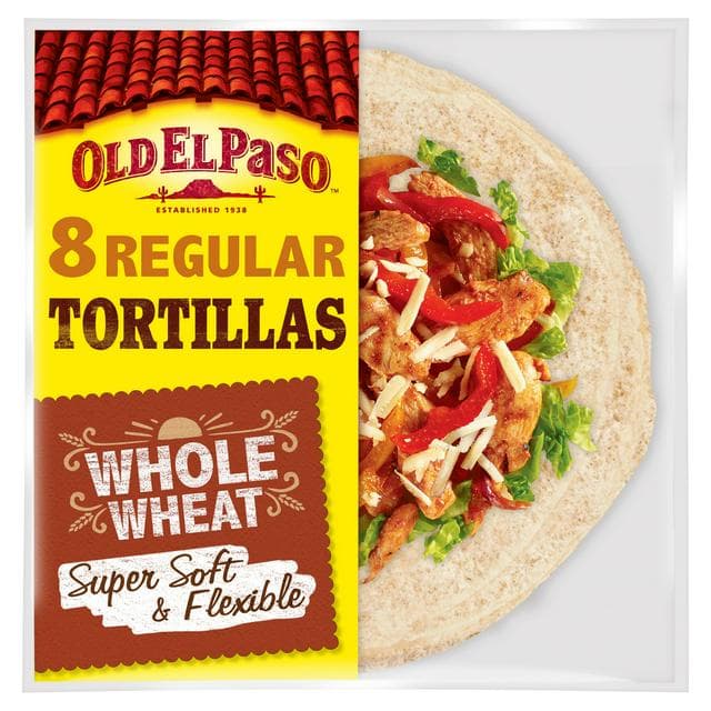 Old El Paso Mexican Regular Soft Whole Wheat Tortilla Wraps x8 326g - gallery image 1