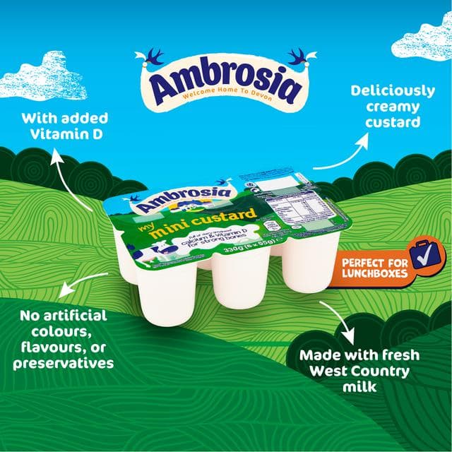 Ambrosia My Mini 6 x 55g Custard Lunchbox Snack Pots - gallery image 3