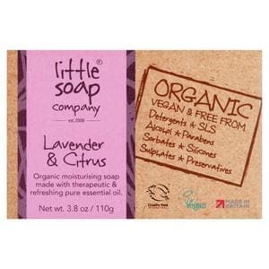 Little Soap Company Organic Bar Soap, English Lavender & Citrus 110g