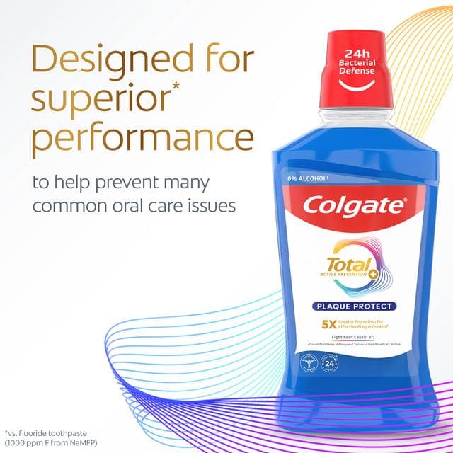 Colgate Total Advanced Plaque Protect Peppermint Mouthwash Alcohol Free 500ml - gallery image 2