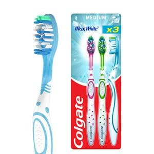 Colgate Max White Medium Toothbrush x3