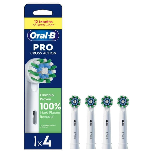Oral-B Cross Action Replacement Electric Toothbrush Heads x4 - gallery image 1