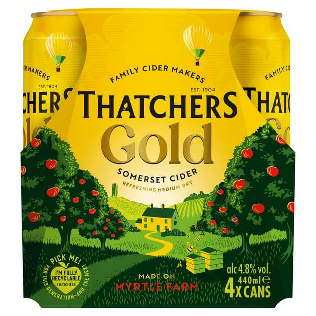 Thatchers 4 x 440ml Gold Apple Cider - gallery image 1