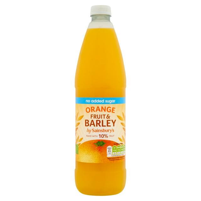 Sainsbury's Fruit and Barley Orange No added Sugar 1L - gallery image 1