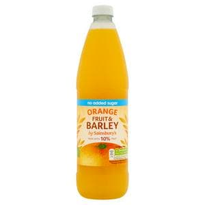 Sainsbury's Fruit and Barley Orange No added Sugar 1L
