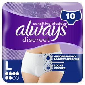 Always Discreet Underwear Incontinence Pants Normal Large x10