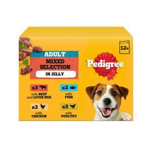 Pedigree Adult Wet Dog Food Pouches Mixed In Jelly 12x100g