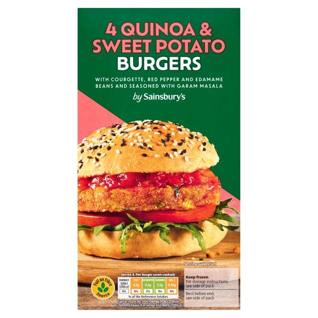 Sainsbury's Love Your Veg! Quinoa, Sweet Potato & Lentil Burgers 350g - gallery image 1