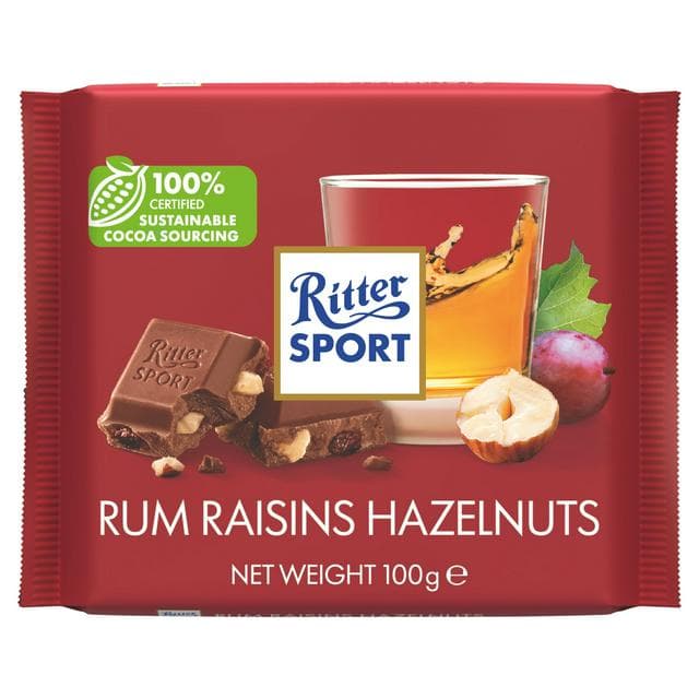 Ritter Sport Rum Raisin & Hazelnut 100g - gallery image 1