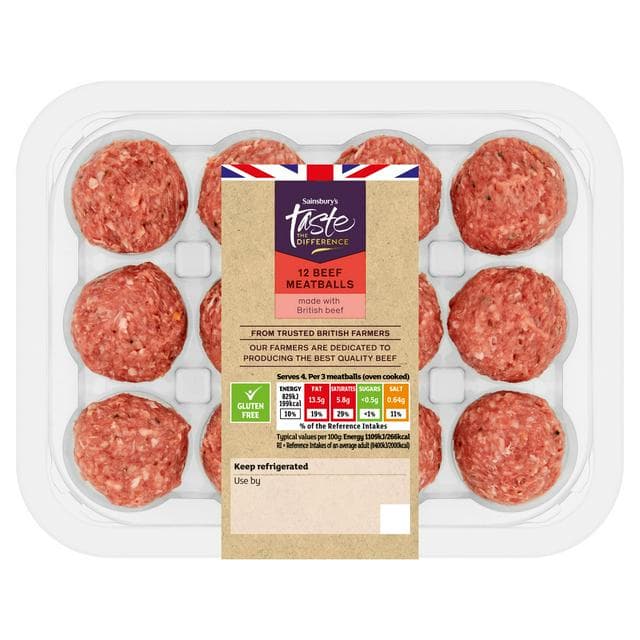 Sainsbury's Beef Meatballs, Taste the Difference 350g - gallery image 1