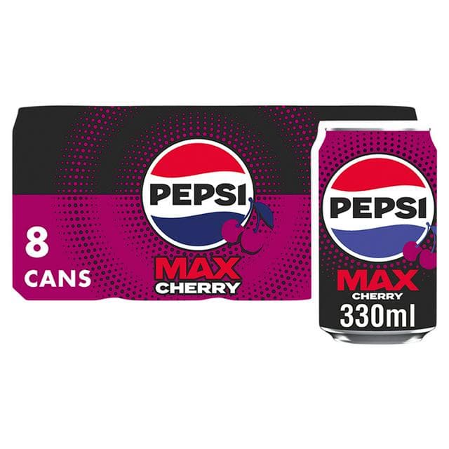 Pepsi Max Cherry No Sugar Cola Cans 8x330ml - gallery image 1