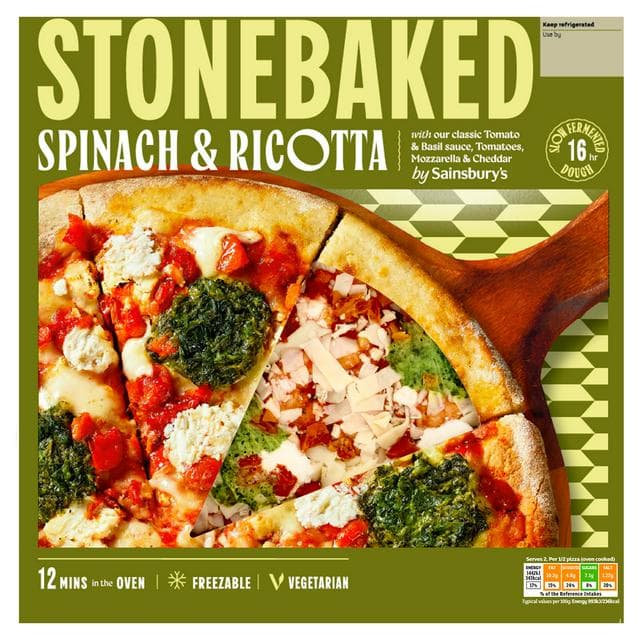 Sainsbury's 290g Spinach & Ricotta Stonebaked Pizza - gallery image 1