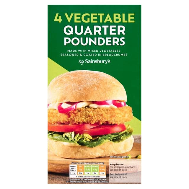 Sainsbury's Vegetable Quarter Pounders 454g - gallery image 1
