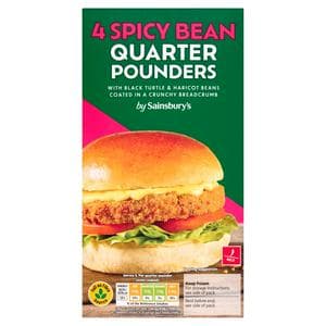 Sainsbury's Spicy Bean Burgers x4 454g