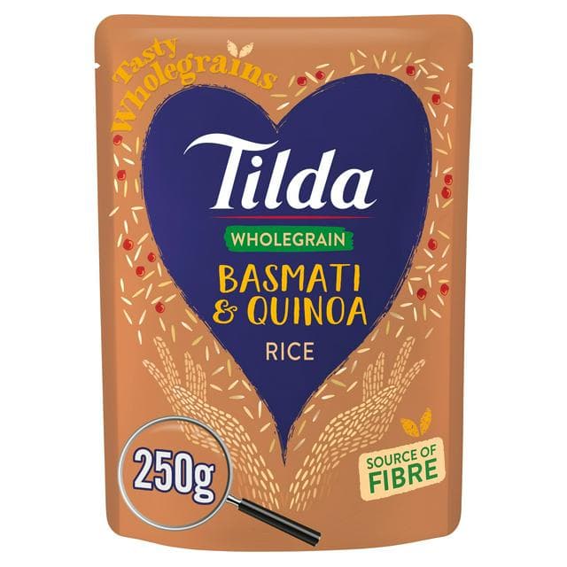 Tilda Microwave Rice Wholegrain Basmati & Quinoa 250g - gallery image 1
