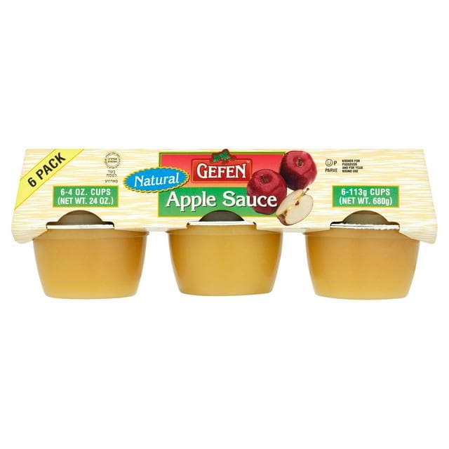Gefen Natural Apple Sauce Pots 6x113g - gallery image 1