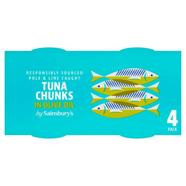 Sainsbury's Tuna Chunks in Olive Oil 4x145g - gallery image 1