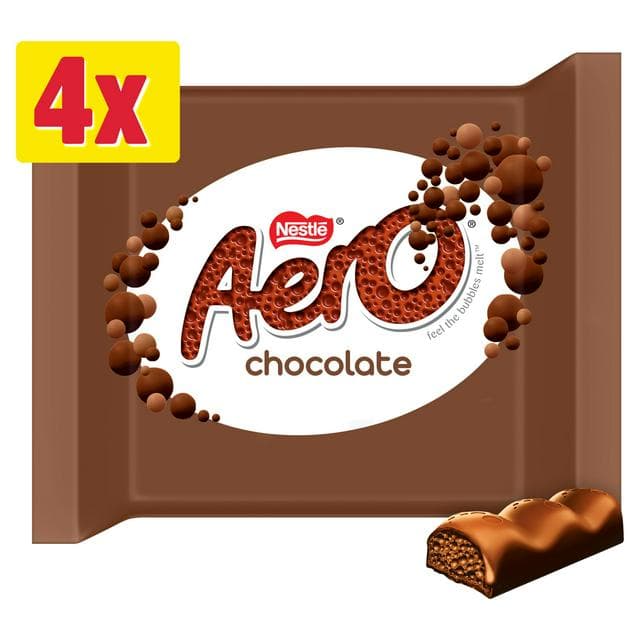Aero Bubbly Milk Chocolate Bar Multipack Multipack x4 27g - gallery image 1