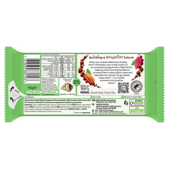 Aero Peppermint Mint Chocolate Sharing Bar 90g - gallery image 3