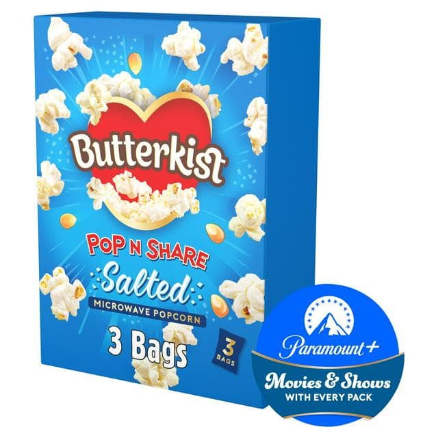Butterkist Microwave Popcorn Salted 3x60g - gallery image 1