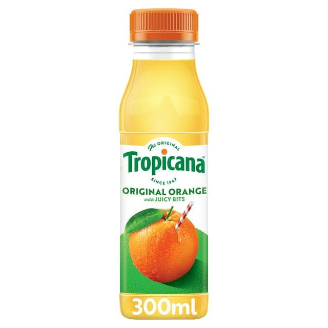Tropicana Pure Orange Fruit Juice with Bits 300ml - gallery image 1